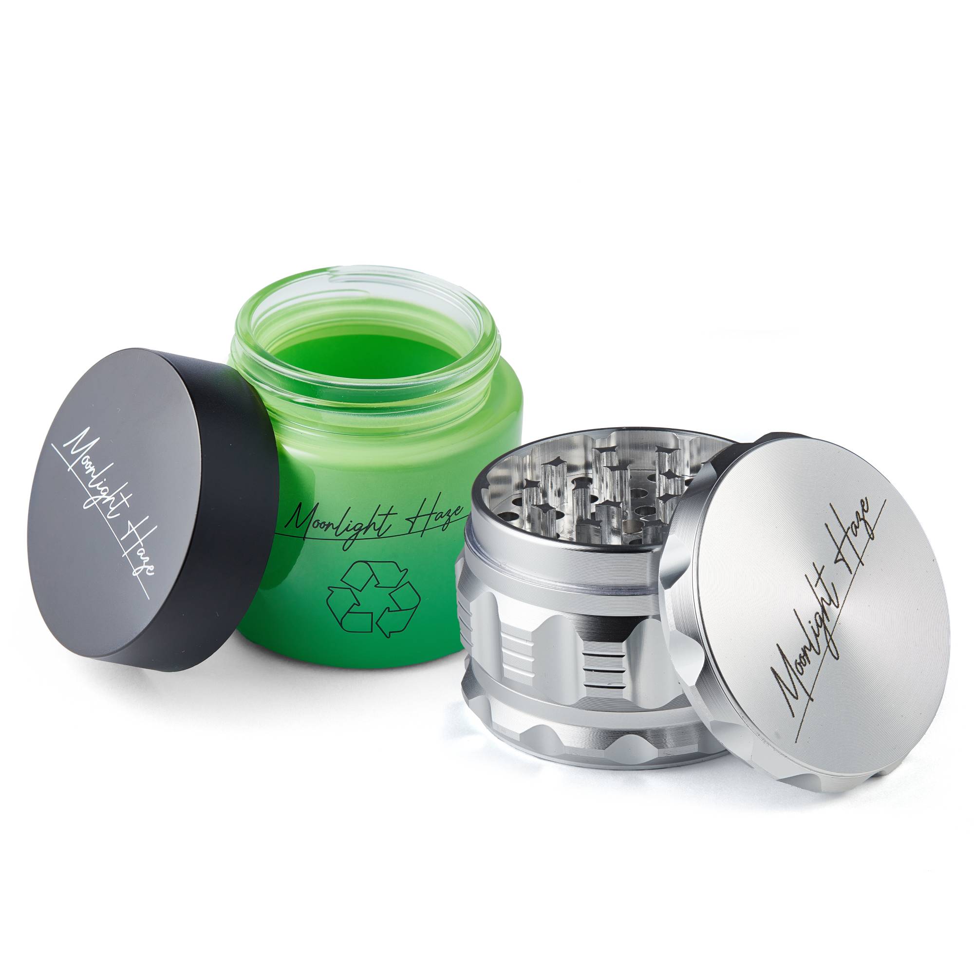 Moonlight Haze Grinder & Storage Glass Jar 6.3cm